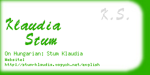 klaudia stum business card